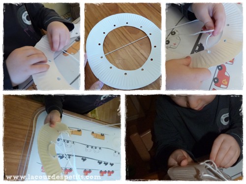 Bricolage Halloween carte a lacer assiette carton